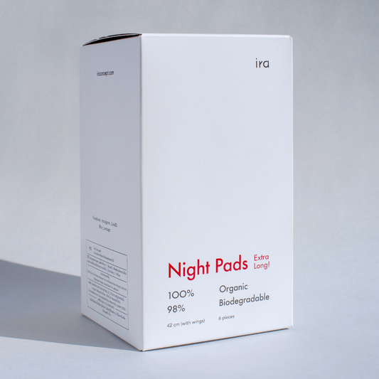 Ira Organic Biodegradable Night Pads 泰國 ira 有機98%可降解衛生巾- 夜用特長 (6片)